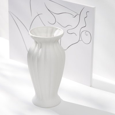 白色北歐陶瓷干花花瓶水養家居裝飾擺件客廳插花大口現代簡約擺設