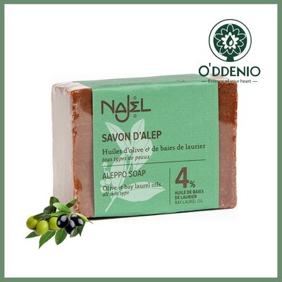 Najel【4%月桂油+96%橄欖油阿勒坡手工古皂155g】馬賽皂《歐丹尼》Aleppo Soap