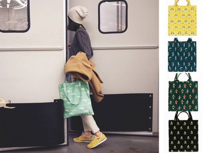 HAPPY+【V5070】文藝範 帆布 印花 手提 單肩包 手提包 帆布包 女包 女士  旅行包 購物袋 個性雜物包