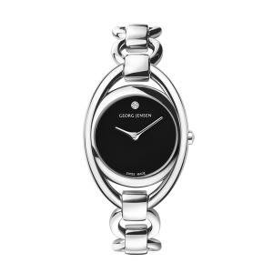 GEORG JENSEN 喬治傑生 EVE 314 黑色錶盤鑲嵌0.01克拉經典手鍊錶【真品現貨】