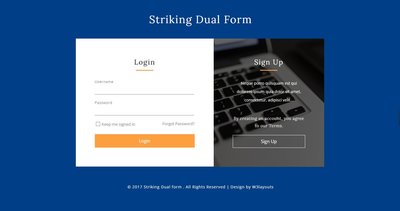 Striking Dual Form 響應式網頁模板、HTML5+CSS3、網頁特效 #07076A