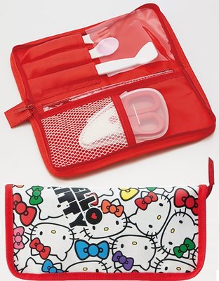 日本 SKATER Hello Kitty 凱蒂貓 餐具收納袋/收納包