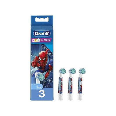 OralB歐樂B兒童電動牙刷頭替換牙刷頭蜘蛛俠3支裝