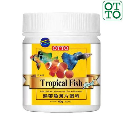 微笑的魚水族☆OTTO-奧圖【熱帶魚薄片飼料(L)60g/500ml】 淡水魚/海水魚