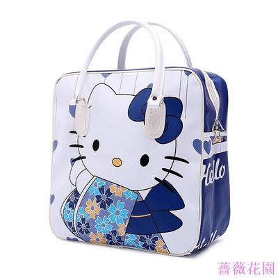 薔薇花園【YEEN】hello kitty 大號 旅行包 防水旅行袋 可愛卡通圖案行李箱 手提行李包 出差旅遊包 大容量 收納箱