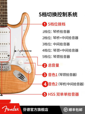 音箱設備Fender Squier Affinity系列 FSR特別款 Stratocaster HSS電吉他音響配件