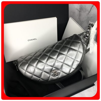 【 RECOVER 名品二手sold out 】CHANEL 銀色腰包