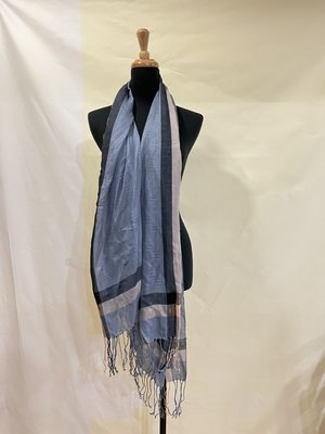 100% pashmina灰藍~~配色超氣質圍巾披肩-全新全網最便宜