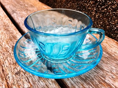 《陋室の老時光》早期藍色老玻璃咖啡杯組