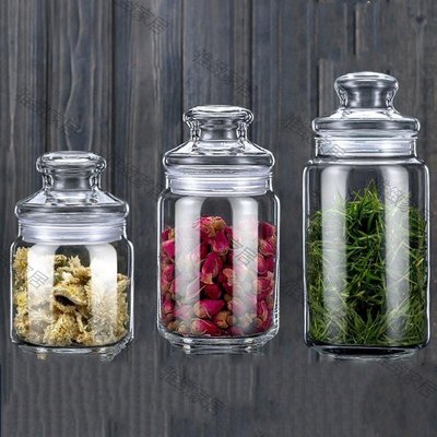 【熱賣精選】樂美雅家用玻璃密封茶葉罐透明帶蓋食品級密封罐花茶儲存罐儲物罐