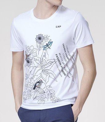 FINDSENSE MD 韓國 男 街頭 時尚 潮 花鳥昆蟲圖案字母印花  短袖T恤 特色T恤 圖案T
