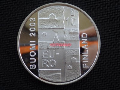 PROOF精制 芬蘭2003年詩人奇德尼烏斯逝世200年10歐元銀幣 少見 錢幣 紀念幣 收藏【天下收藏】