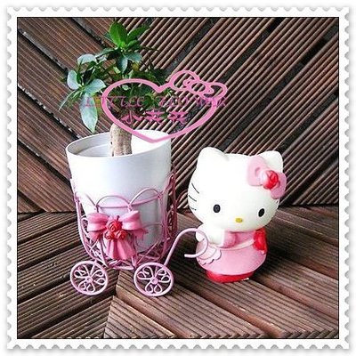 ♥小花花日本精品♥Hello Kitty 粉紅凱蒂腳踏車 盆栽擺飾  手機架 鄉村風家飾50032501