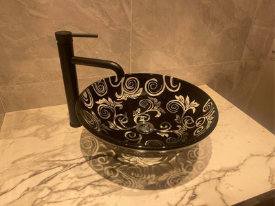 FUO衛浴:42公分 雙層強化玻璃藝術 碗公盆(8565)