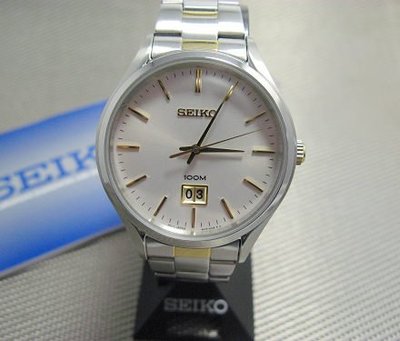 SEIKO 精工錶 SUR025P1 經典半金紳士石英腕錶