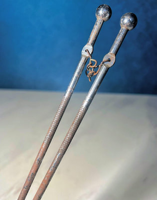 日本回流老鐵火筷火箸碳夾風爐炭爐火缽用火筷 整根老鐵 帶工帶