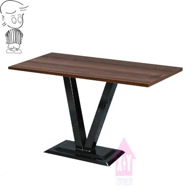 【X+Y】艾克斯居家生活館      餐桌椅系列-艾欣 3*2尺餐桌(722烤黑腳/木心板).適合居家或營業用.摩登家具