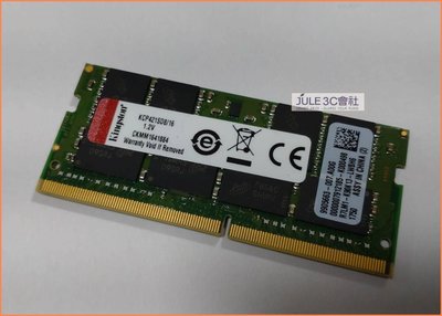 JULE 3C會社-金士頓 KCP421SD8/16 DDR4 2133 16G 1.2V/雙面/筆電用/NB 記憶體