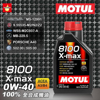 MOTUL 8100 X-MAX 0W40 汽車全合成機油 0W-40 附發票【瘋油網】