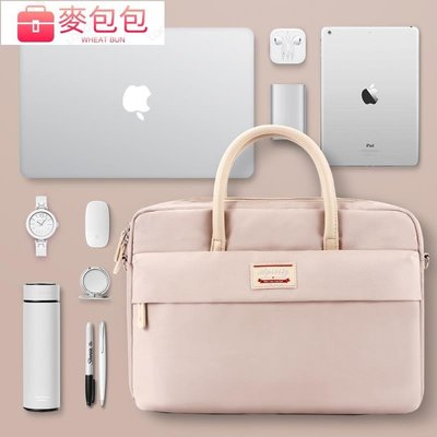 好看的電腦包14寸女筆記本內袋男士手提適用蘋果macbook13華為15點6聯想小新pro16防水防震通勤斜挎公文