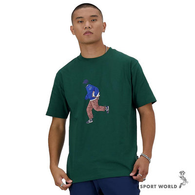 New Balance 短袖上衣 男裝 純棉 美版 綠【運動世界】MT41579NWG