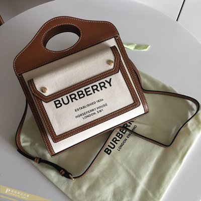 雅格時尚精品代購Burberry 巴寶莉 新款復古拚色手提包 美國outlet代購