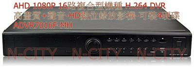 AHD 8MP/1080P 16路複合型機種 H.265 DVR高畫質+聲音-HD數位錄放影機-可裝4硬碟