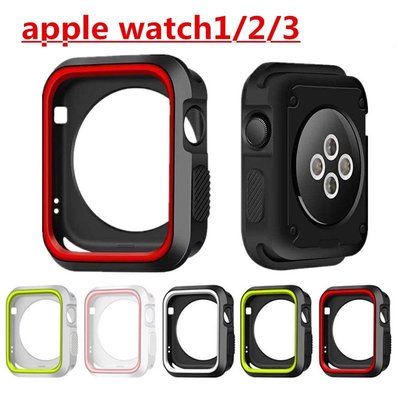 iwatch SE蘋果手錶保護套apple watch 3/4/5/6耐克雙色保護套 40mm/44mm手錶防摔保護殼