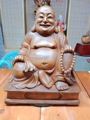 1呎6 坐姿彌勒佛財神爺 台灣牛樟木雕刻