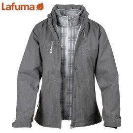 丹大戶外用品 法國【Lafuma】 女兩件式防潑水保暖外套 XL LFV8445B 灰、紅