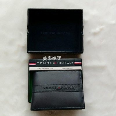 「美樂媽咪」美國正貨 Tommy Hilfiger  RFID真皮皮夾(防RFID側錄盜刷)/(附獨立卡夾)黑色