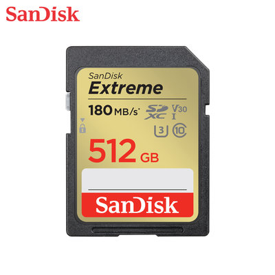 SANDISK 512GB Extreme SDXC UHS-I U3 記憶卡 相機用 (SD-SDXVV-512G)