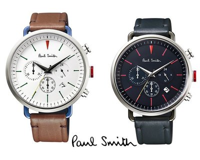 Paul Smith ►Cycle 皮革腕錶 手錶  計時 日期功能 大錶面 中性款｜100%全新真品｜數量稀少囉