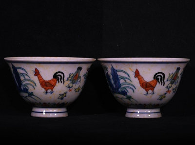 明成化斗彩紅胎雞趣紋杯，高5.3×8.2厘米36036677【萬寶樓】古玩 收藏 古董