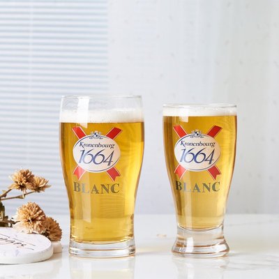 酒杯1664啤酒杯家用精釀啤酒杯酒館商用喝酒杯子白啤專用杯子定制圖案