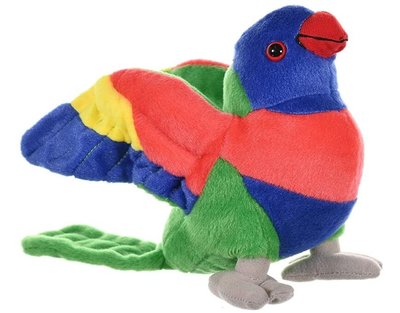 14831A 歐洲進口 限量品 好品質 澳洲鸚鵡絨毛絨娃娃彩虹吸蜜鸚鵡布偶毛絨旅行玩偶收藏品擺飾禮物