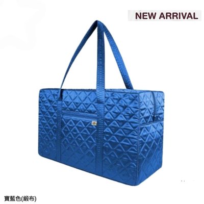 【泰國直送現貨】全新@NaRaYa曼谷包經典緞布菱格紋旅行袋 健身運動包(寬度50公分)～寶藍色