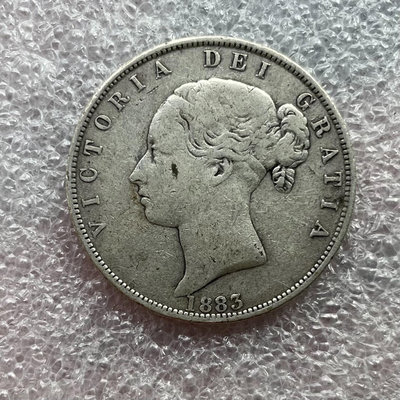 好品相1883英國維多利亞青年版半克朗銀幣15065