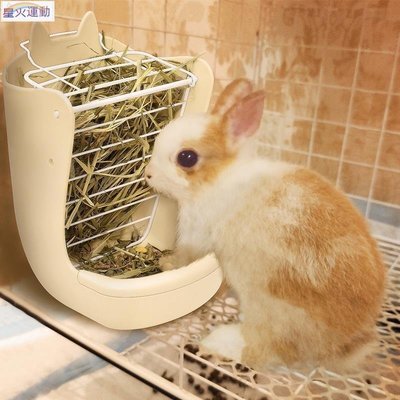 【熱賣精選】兔子食盆二合一兔碗食槽防扒喂食器龍貓豚鼠荷蘭豬糧飼料食盒草架
