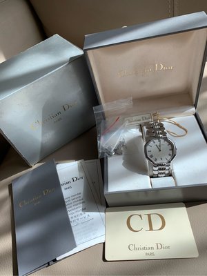 小芬店舖～CD Christian Dior 八角石英錶.付保卡.原盒（男女可戴）