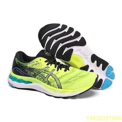 LitterJUN ASICS 亞瑟士專業跑步鞋 GEL-NIMBUS 23代緩震透氣跑鞋 熒光綠 男運動鞋 40.5-45