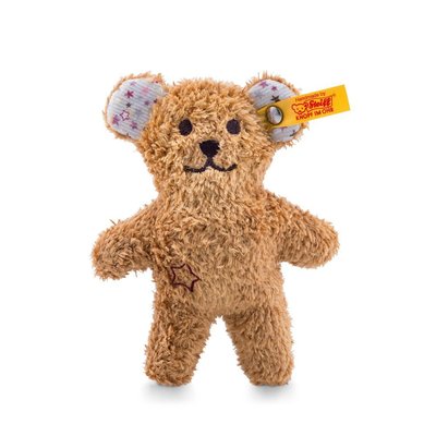 STEIFF 手工德國金耳釦泰迪熊 - Mini Teddy 小熊 (嬰幼兒手搖鈴) 耳朵會發出沙沙聲響!