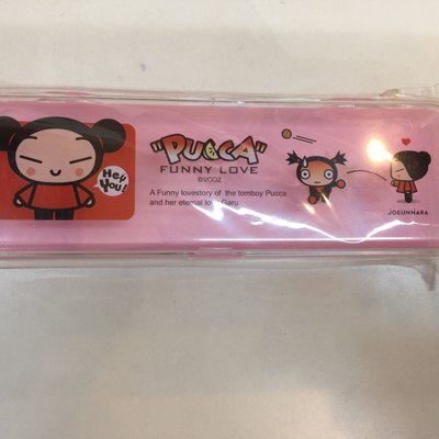 懐舊商品 韓國製文具中國人娃娃Pucca 愛加魯 鉛筆盒（特價49元）
