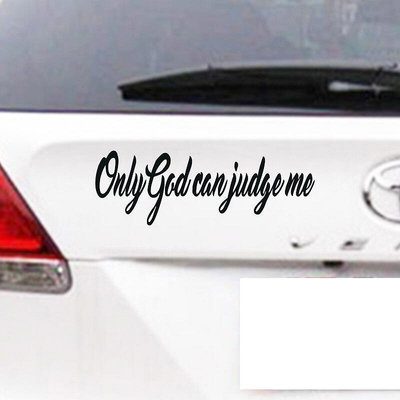 專供貼紙個性文字反光ONLY GOD CAN JUDGE ME 有趣個性車貼