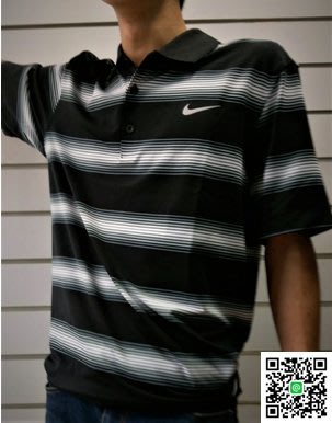 全新 Nike Golf 高爾夫球衫 黑白漸層條紋 絕對專業的服飾