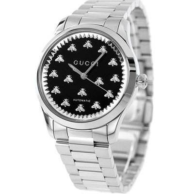 GUCCI YA1264130 古馳 手錶 38mm 黑色面盤 不銹鋼錶帶 男錶