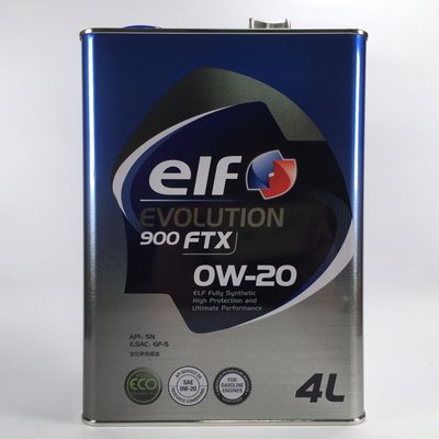 [機油倉庫]附發票elf EVOLUTION 900 FTX 0w-20 0W20全合成機油 4公升鐵桶 日本