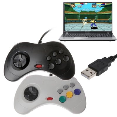 現貨適用於Sega Saturn PC的USB Classic遊戲手柄控制器有線遊戲手柄遊戲手柄 可開發票