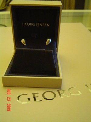 GEORG JENSEN 喬治傑生 2007設計師 心形針式耳環 全新  下殺7折   特價:5500元