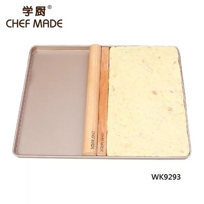 【Chefmade學廚】WK9293 12吋 牛軋糖三件套(烤盤30.8*25.7*1.5cm、擀麵棍、方型條)
